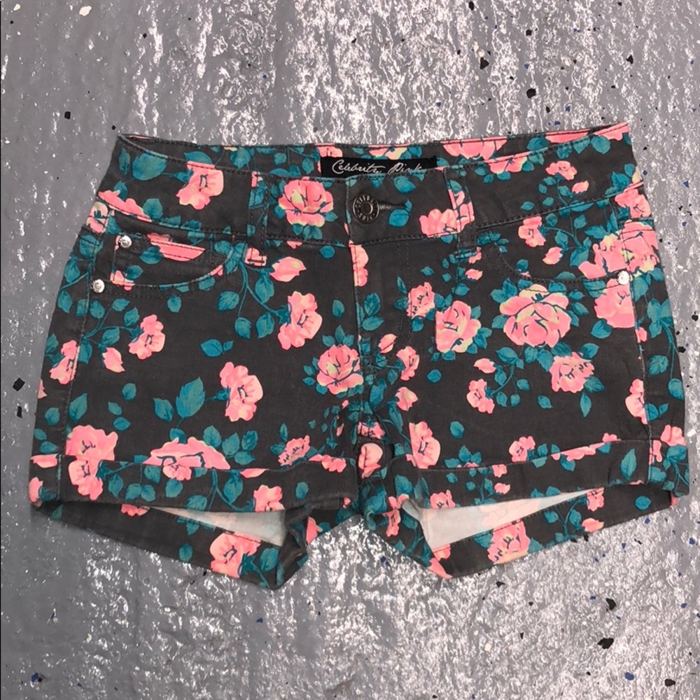 New Celebrity Pink Floral Shorts